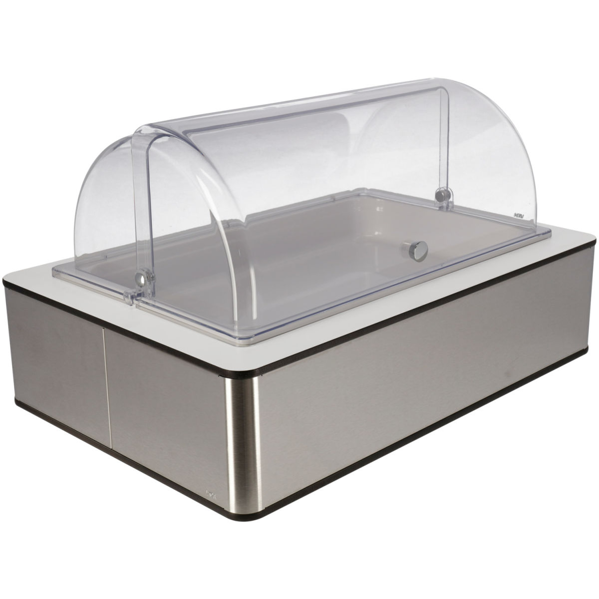 Vetrina Fundale alta, 6,5 cm, GN 1/1, in melamina bianca VEGA; GN 1/1, 63x42.5x33.9 cm (LxLxH); acciaio inox/bianco/trasparente; rettangolare