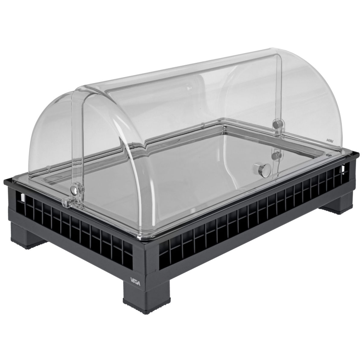 Vetrina Portland media, GN 1/1, in acciaio VEGA; GN 1/1, 55.4x35.2x29.9 cm (LxLxH); antracite/trasparente/acciaio inox; rettangolare