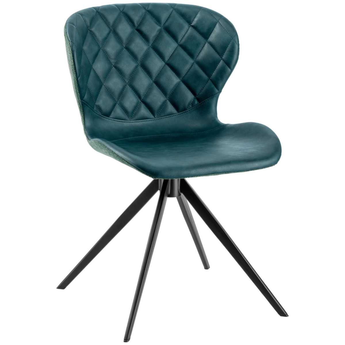 Sedia Kansas VEGA; 49x56x78 cm (LxPxH); seduta petrolio, struttura nero; 2 pz. / confezione