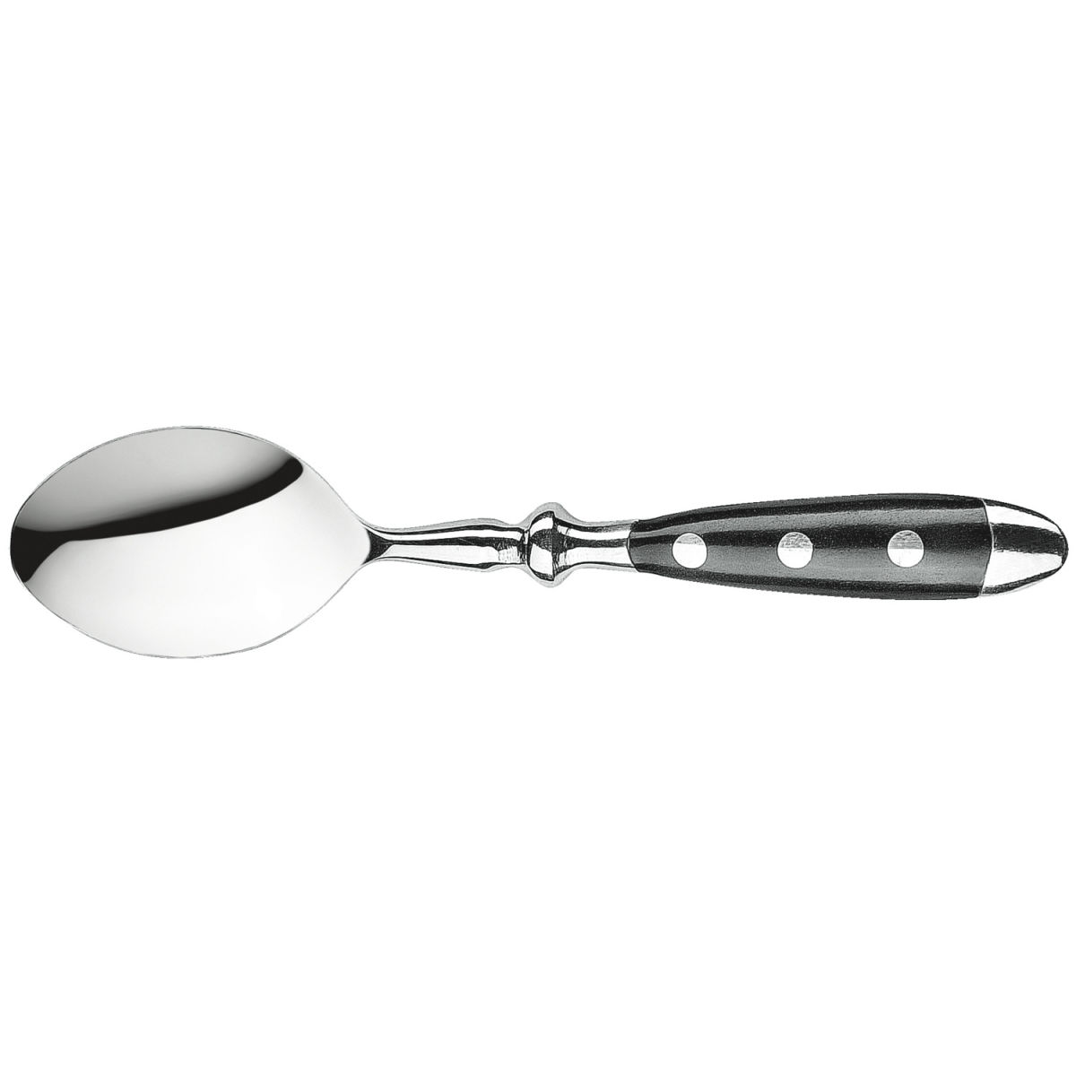 PULSIVA Koffielepel Gutshof; 15.1 cm (L); zilver, Handvat zwart; 12 stuk / verpakking