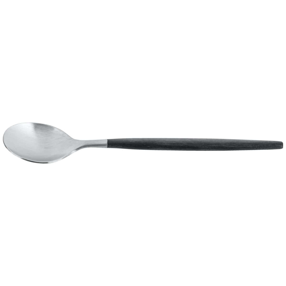 Vega Koffielepel Turin; 15.5 cm (L); zwart/roestvrij staal, Handvat zwart; 12 stuk / verpakking