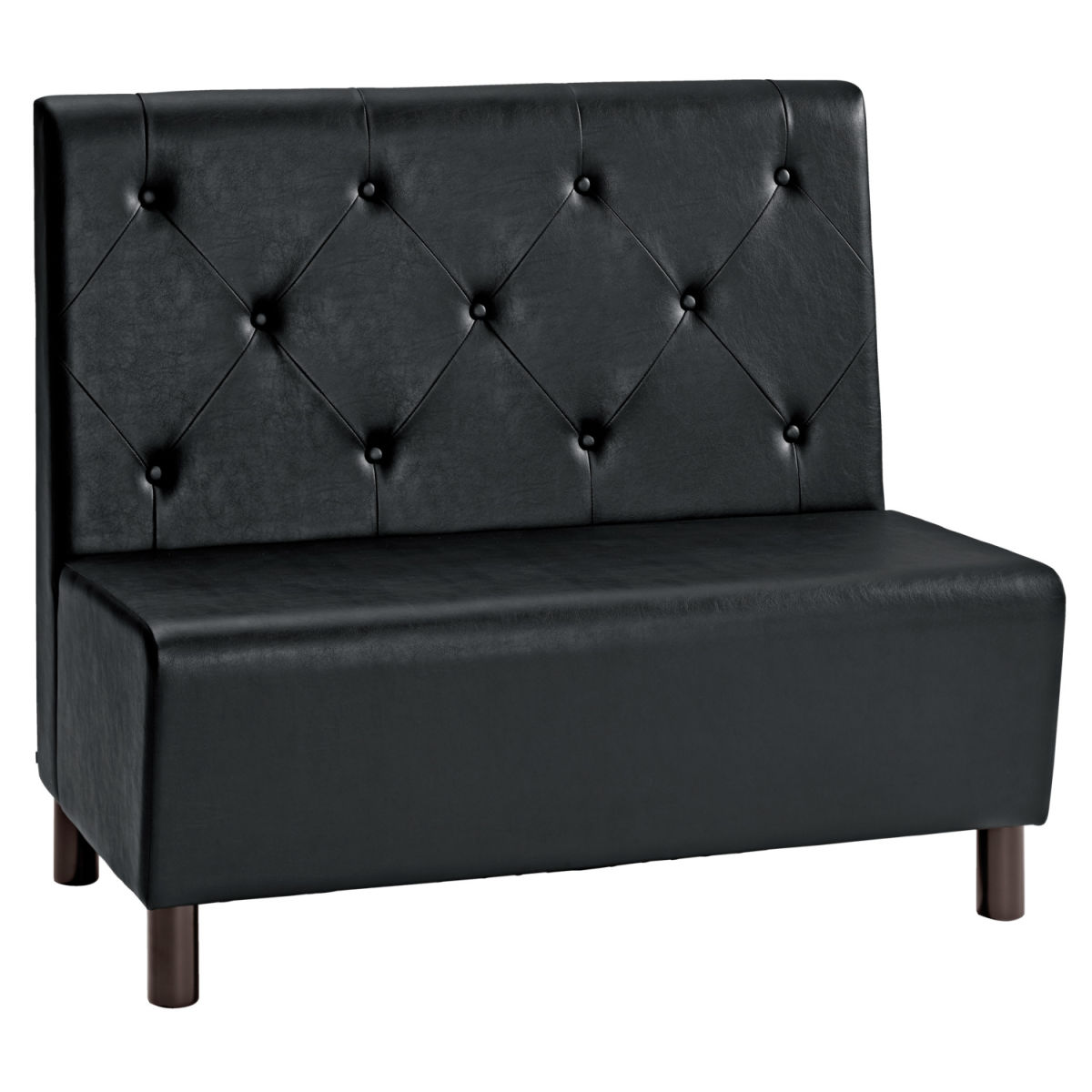 Panca 2 posti Lerida in similpelle VEGA; 118x62x102 cm (LxPxH); nero