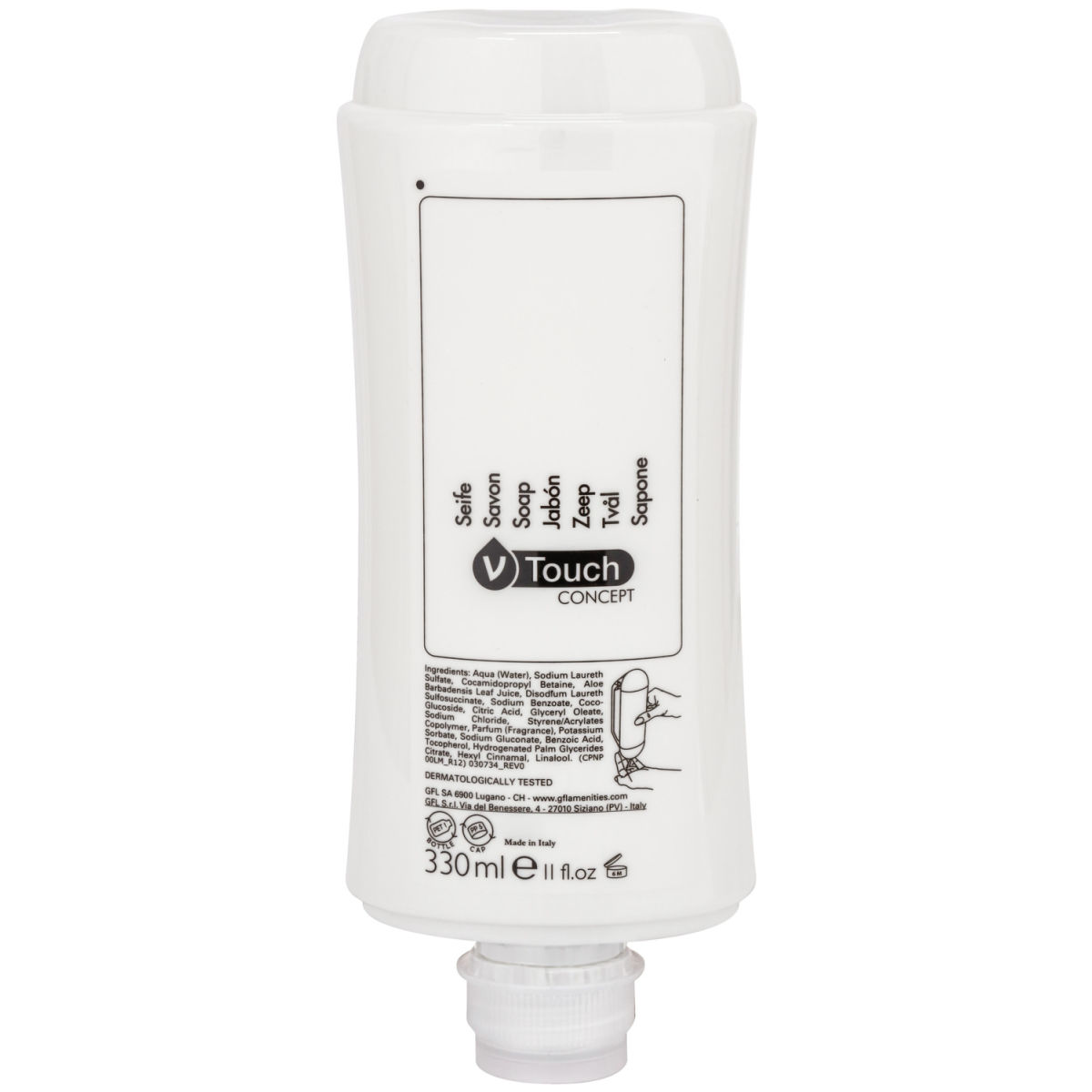 V-Touch Hotel handzeep Concept dispensersysteem; 330 ml; wit; 24 stuk / verpakking