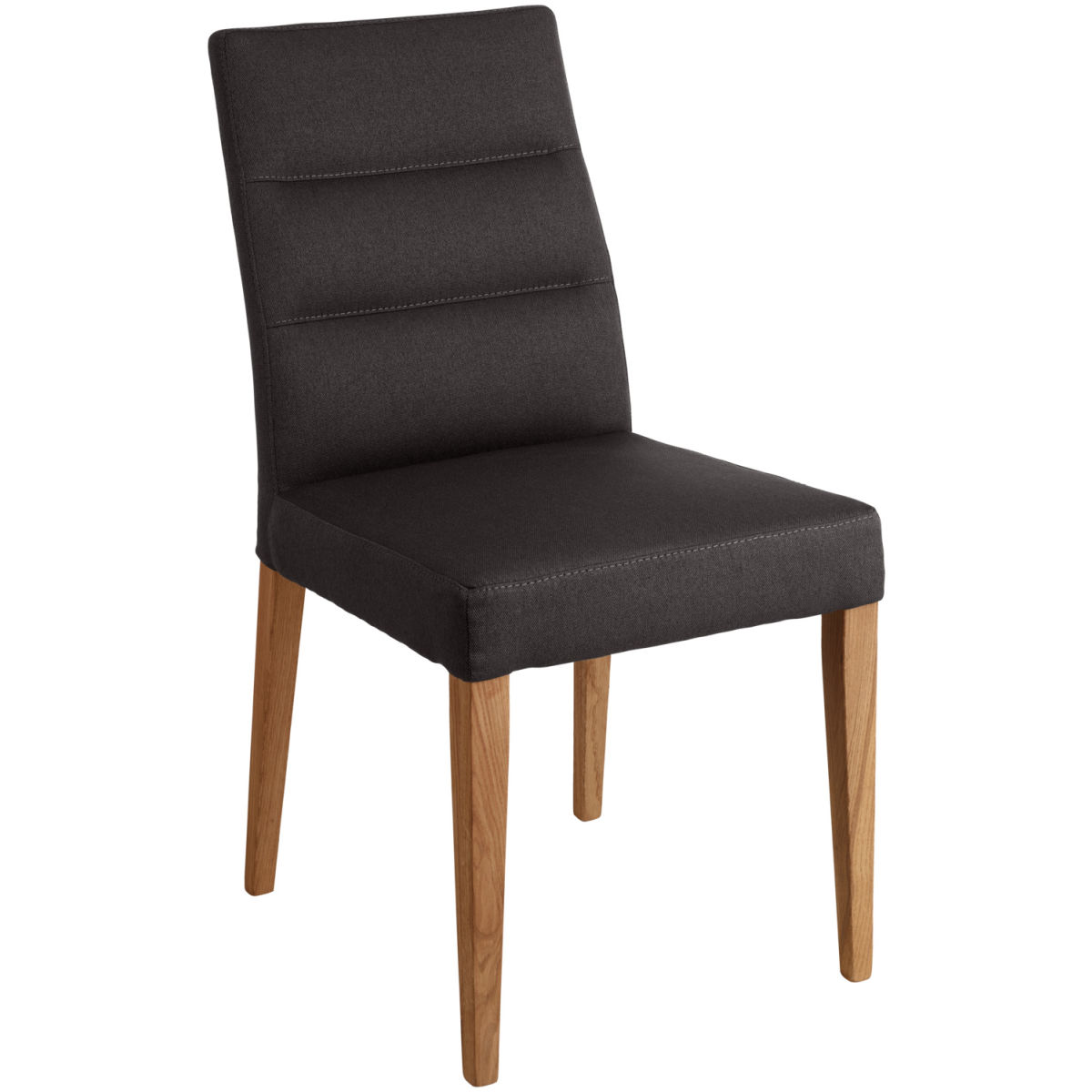 Sedia  Nelson poliestere senza braccioli VEGA; 44x53x90 cm (LxPxH); seduta antracite, struttura quercia/naturale; 2 pz. / confezione