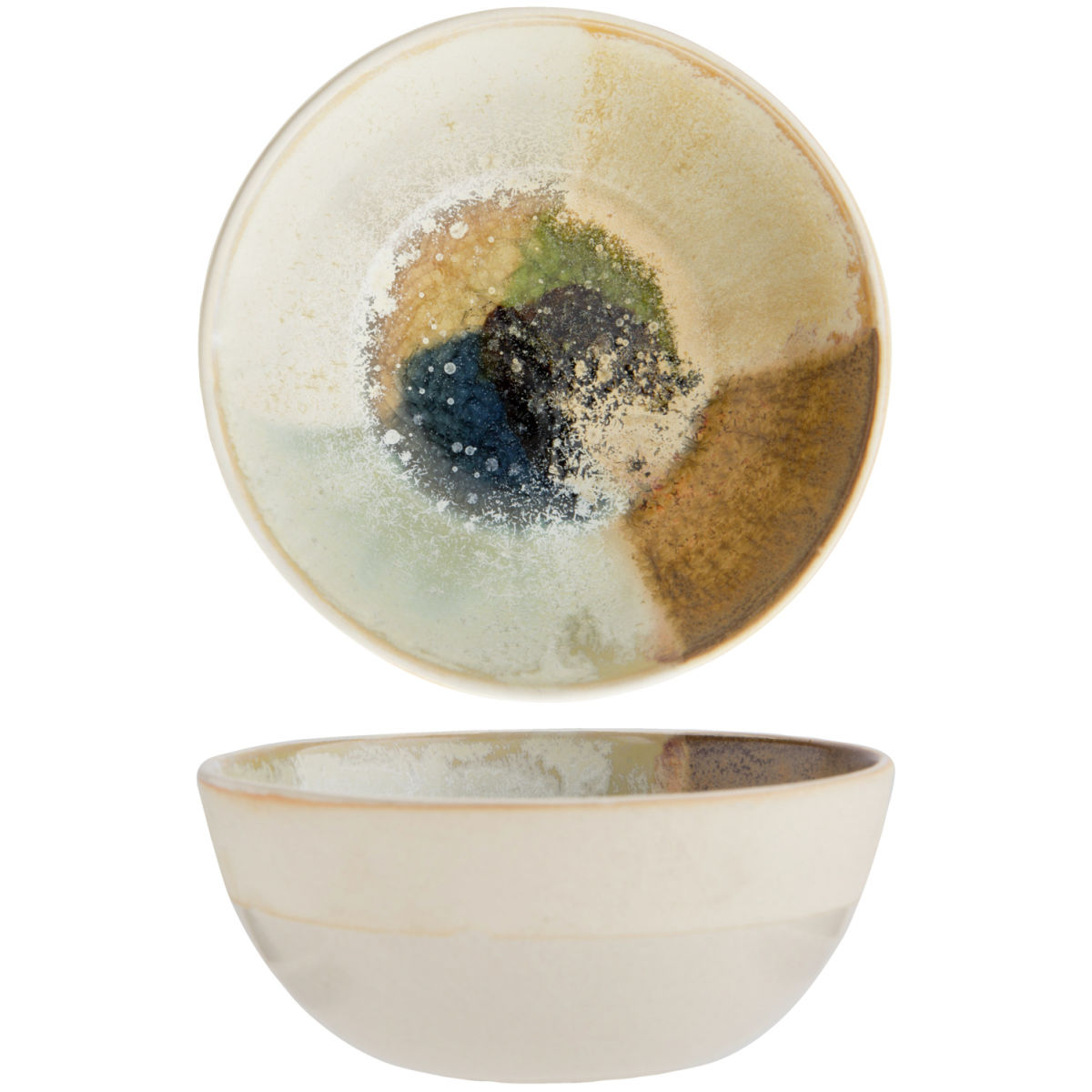 Ciotola Miro Cosy & Trendy; 250ml, 11x4.9 cm (ØxH); marrone/beige/sabbia/verde/blu; rotonda; 4 pz. / confezione