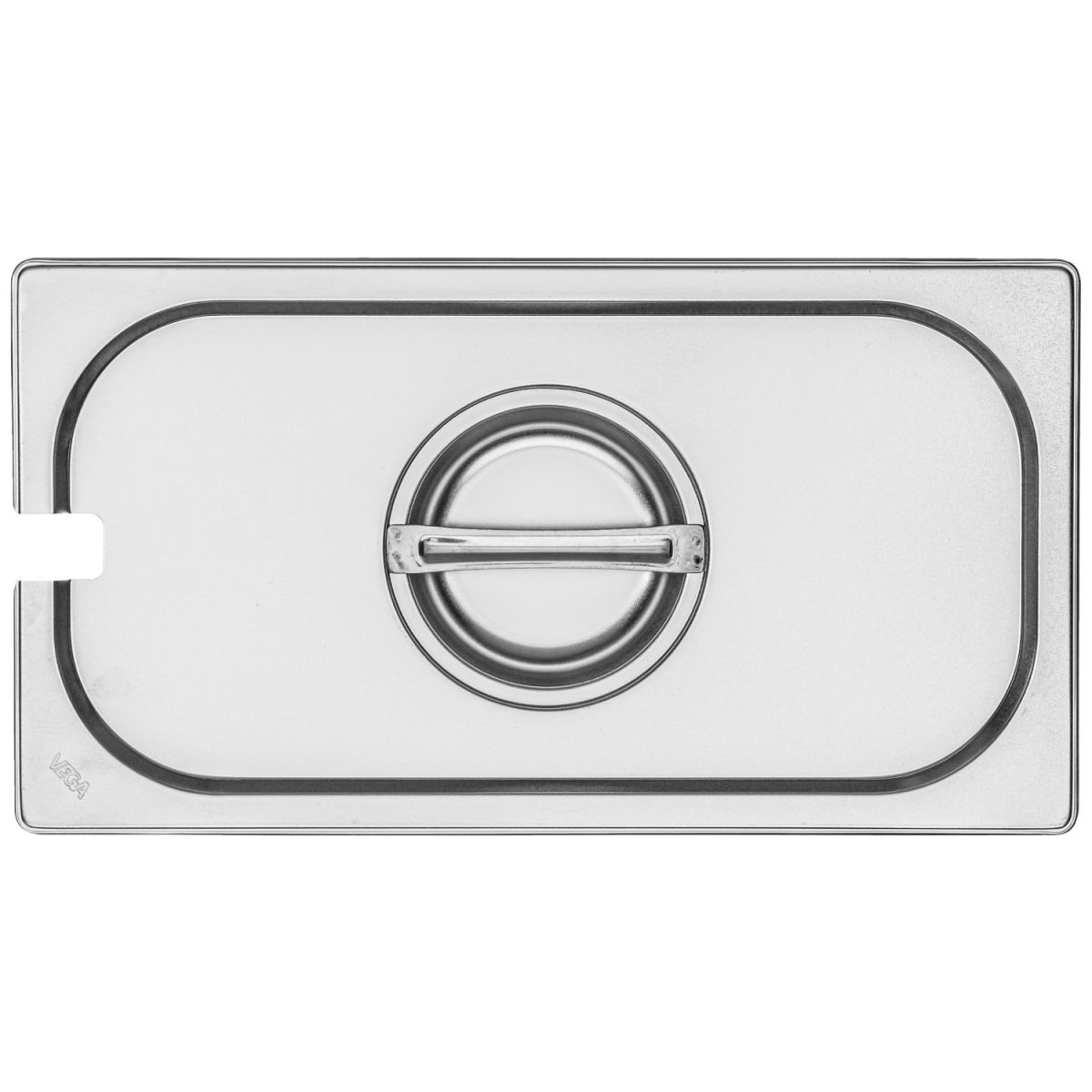 Tapadera GN Premium con orificio para cuchara 1/3 VEGA; Medida GN 1/3; plateado; rectangular