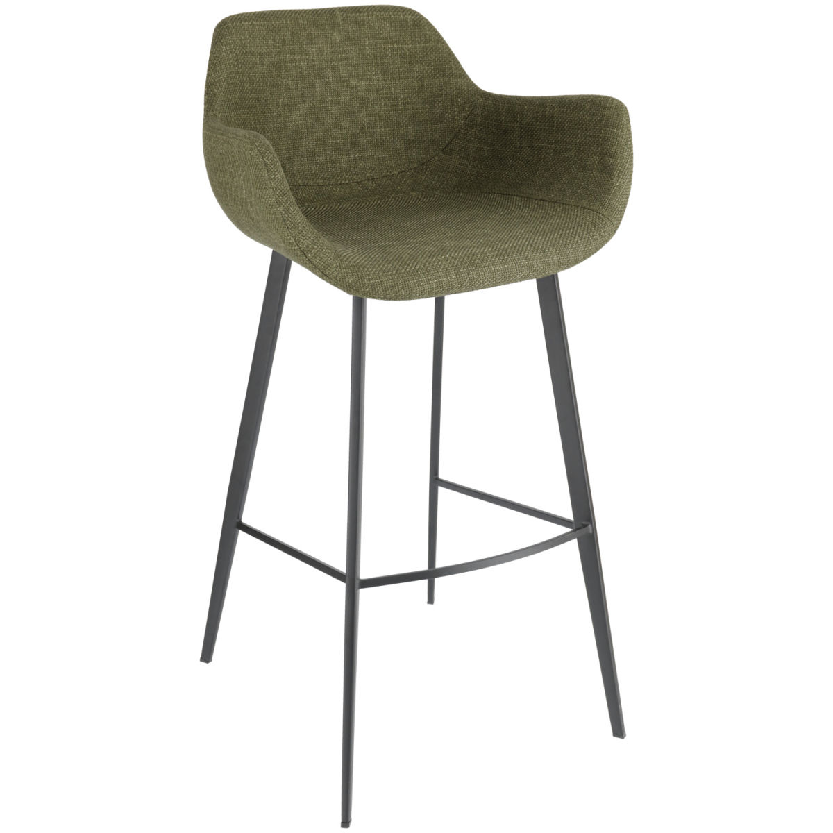 Vega Barstoel Limea; 57x54x102 cm (BxDxH); zitting olijf, frame zwart; 2 stuk / verpakking