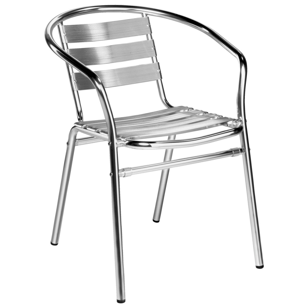PULSIVA Outdoor-Bistrostuhl Limona mit Armlehne 53x57x73 cm (BxTxH); silber; 4 Stück / Pack