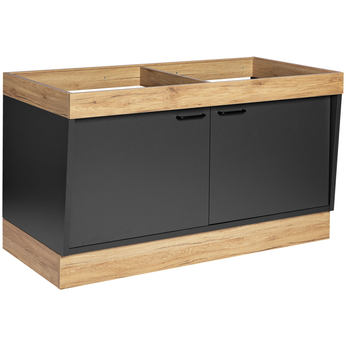 Mesa buffet Valinta XL elemento pared grande móvil con puertas VEGA; 140x81x70 cm (AnxAtxProf); antracita/roble; rectangular