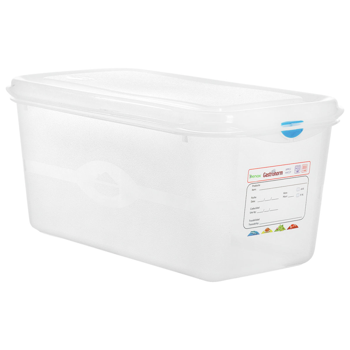 Denox GN-Kunststoffbehälter Dena 1/6 GN 1/6, 1.7 l, 17.6x16.2x10 cm (LxBxT); transparent; 12 Stück / Pack