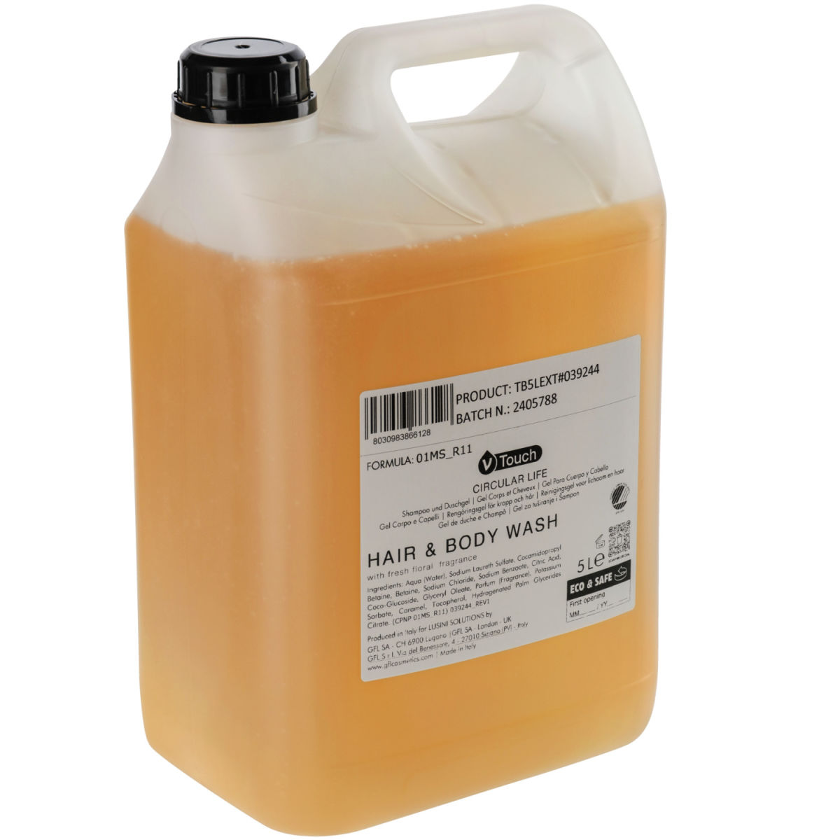 V-Touch Hotel Shampoo und Duschgel Circular Life im Kanister 5000 ml; bernstein; 2 Stück / Pack