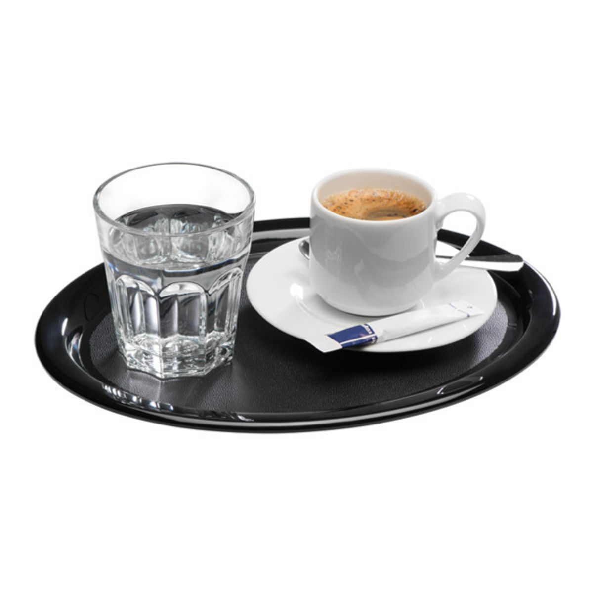 Vassoio da servizio KAFFEEHAUS APS; 26x20x1.5 cm (LxLxH); nero; ovale