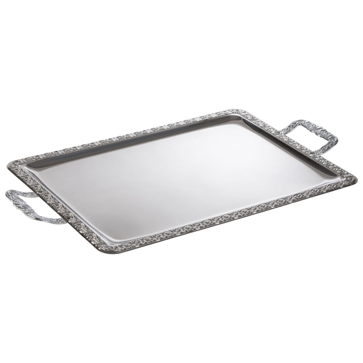 APS Tablett SCHÖNER ESSEN, Edelstahl, mit Griffen; 62x36x3 cm (LxBxH); silber; rechteckig