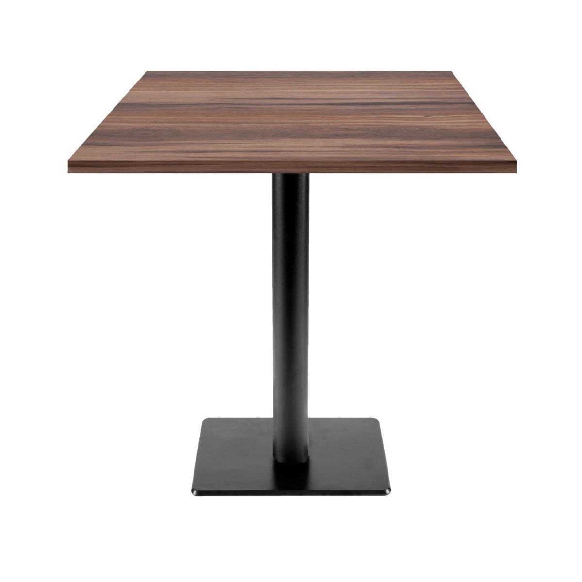 RestooTab Tisch Milan T quadratisch - Dekor Holz 70x70x75 cm (LxBxH); Platte eiche geräuchert, Gestell schwarz; quadratisch