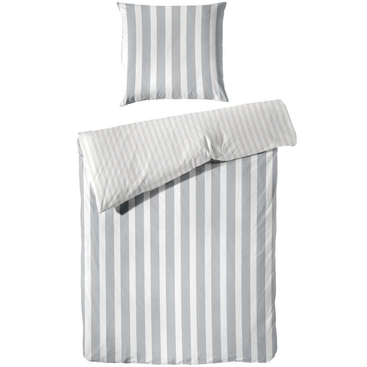 Decoper Perkal Bettwäsche Set; 135x200 cm (BxL), 80x80 cm (LxB); grau