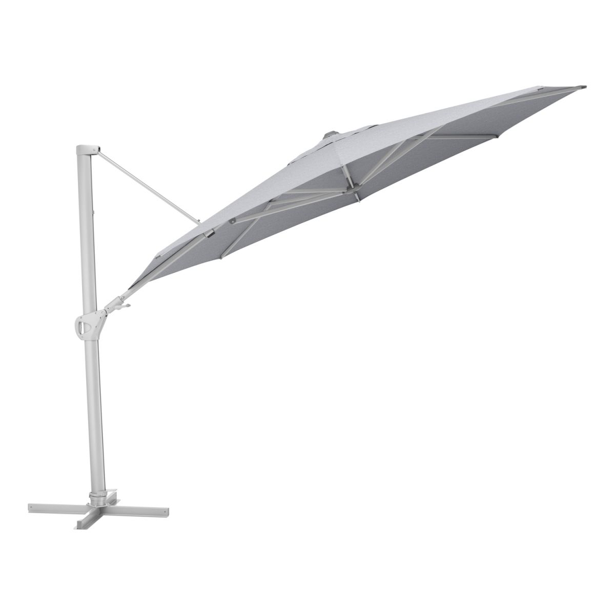 KETTLER Ampelschirm rund EASY SWING LX; 350x350x260 cm (LxBxH); grau meliert; Gestell silber; rund; 3 Stück / Pack