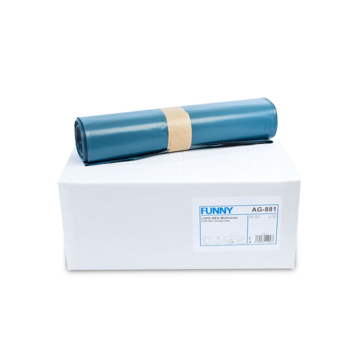 Plock LDPE-Regenerat Müllsacke blau 100 Stück 120 l, 70x110 cm (BxH); blau; 100 Stück / Pack