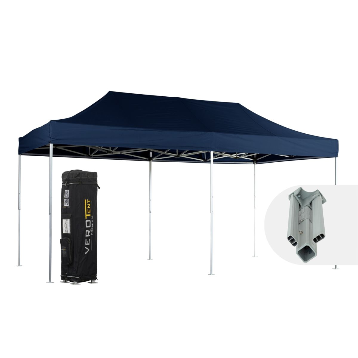 VeroTENT VeroTENT Faltpavillon 3x6m Classic mit Dach 300x600x330 cm (LxBxH); navy
