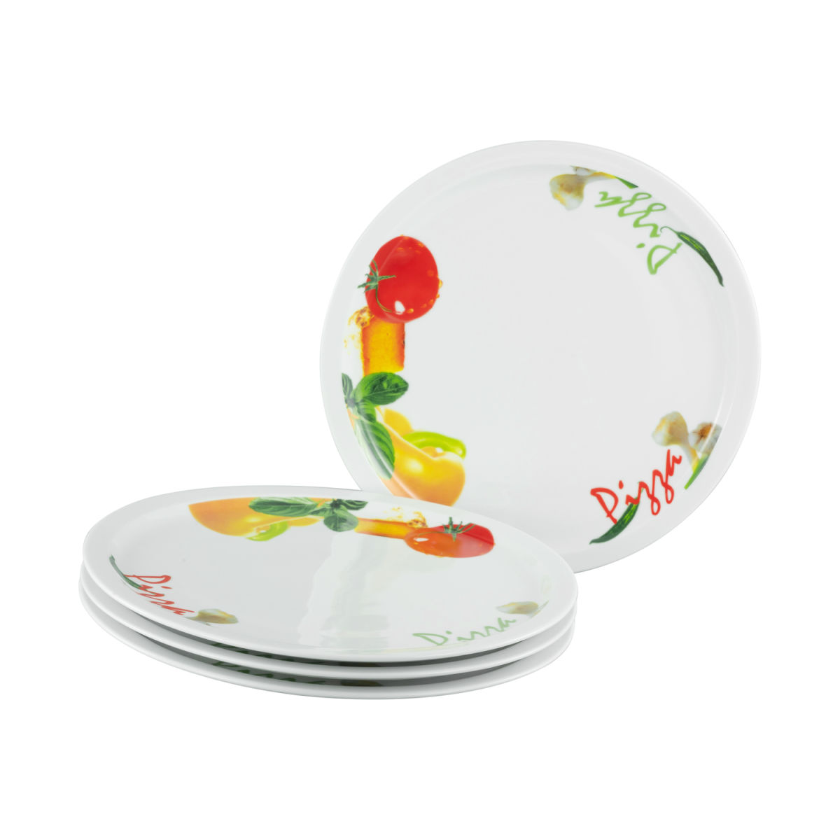 CreaTable Milano Pizza - Pizzateller 4-tlg 30x30x30x2 cm (LxBxØxH); mehrfarbig; rund; 4 Stück / Pack