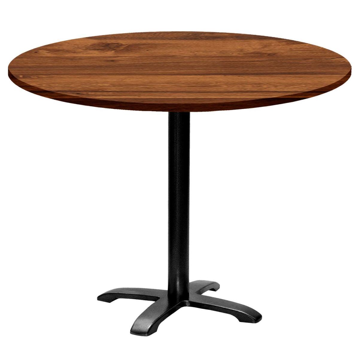 RestooTab Tisch Bazila rund - Dekor Holz 74x110 cm (HxØ); Platte eiche wenge, Gestell schwarz; rund