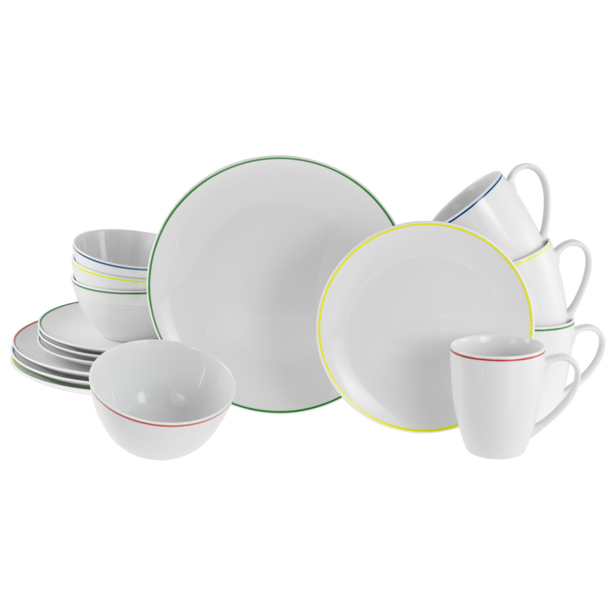 CreaTable Luna Color Line - Kombiservice 16-tlg weiß