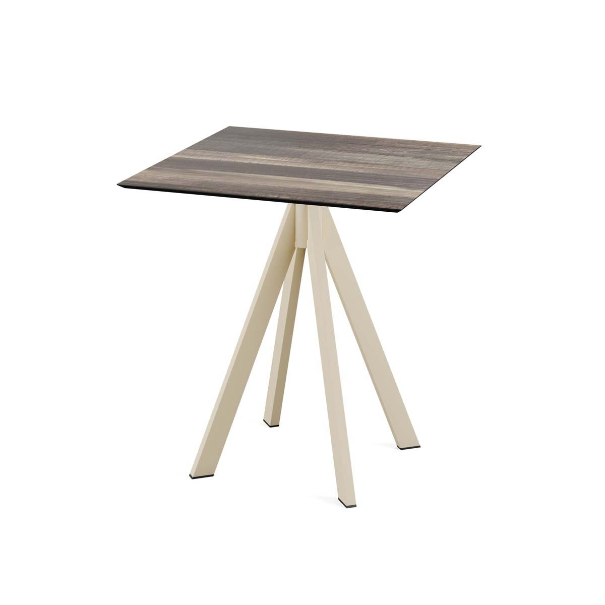 Feros Terrassentisch Infinity Sand Gestell + HPL quadratisch 70x70x73.2 cm (LxBxH); hellbraun; quadratisch