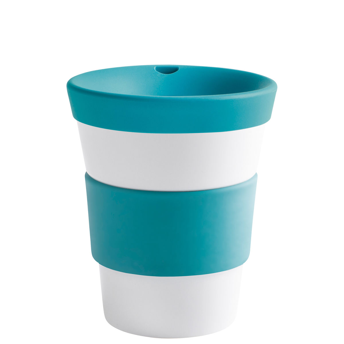 Kahla Becher + Trinkdeckel + Banderole cupit 420 ml, 11.4 cm (H); türkis; rund