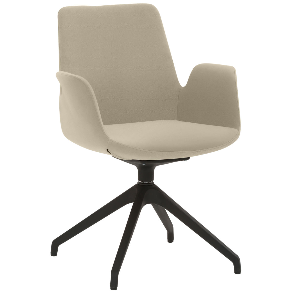 Mayer Sitzmöbel Sessel 2009, Mikrofaser-Stoff, Sternfuß-Gestell 58x57x84 cm (BxTxH); Sitz taupe, Gestell schwarz