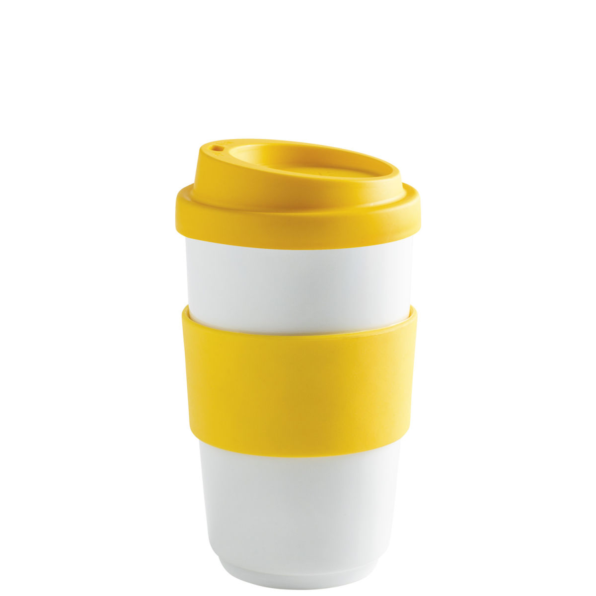Kahla Becher + Trinkdeckel + Banderole fillit 400 ml, 8x13 cm (ØxH); sonnengelb; rund