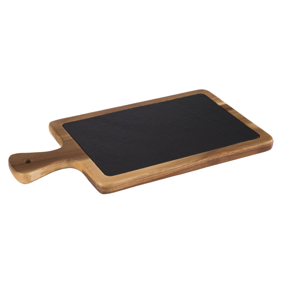 APS Servierbrett FUSIONA, Akazienholz/Naturschiefer; 34x18x2 cm (LxBxH); braun/schwarz; rechteckig