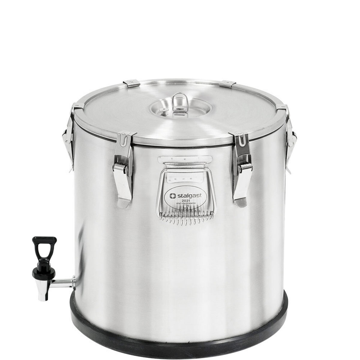 Stalgast Thermobehälter aus rostfreiem Edelstahl, mit Ablasshahn 25 l, 44x33 cm (HxØ); silber