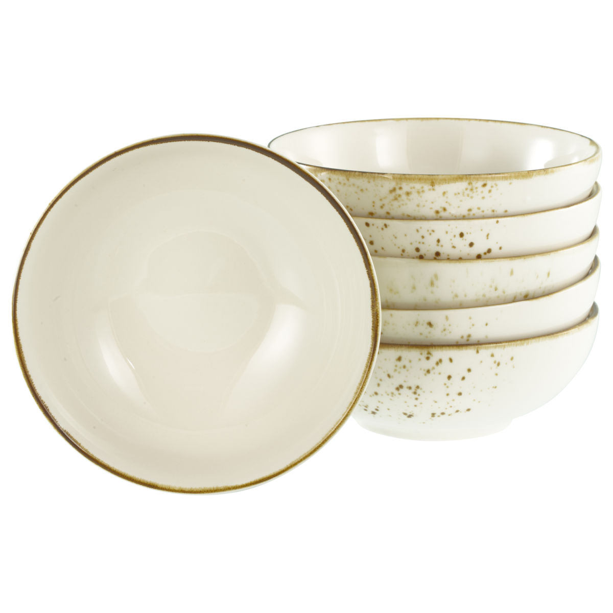 CreaTable Nature Collection - Mehrzweckschalen 6-tlg 400 ml, 16.5x16.5x16.5x6 cm (LxBxØxH); beige; 6 Stück / Pack