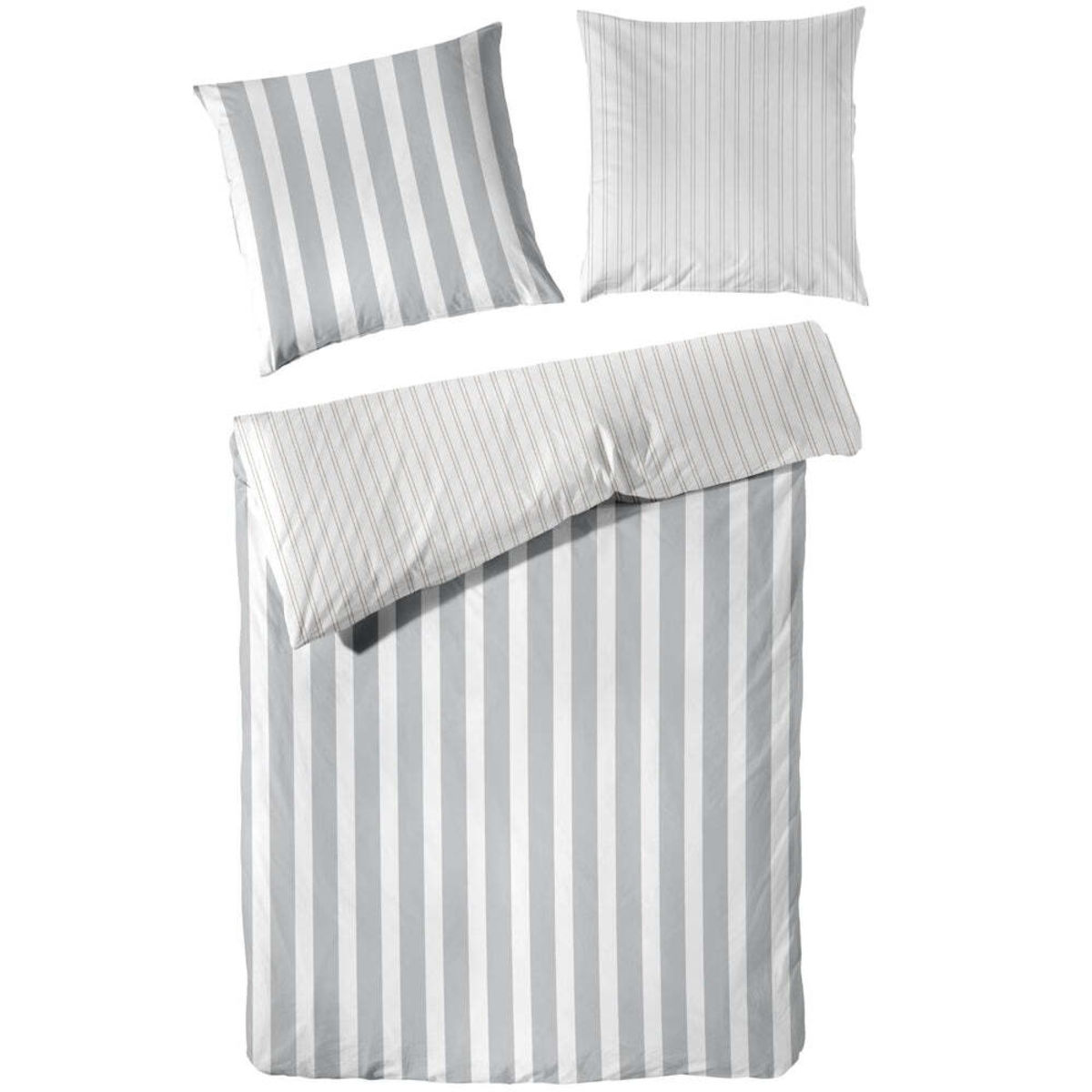Decoper Perkal Bettwäsche Set; 200x200 cm (BxL), 80x80 cm (LxB); grau