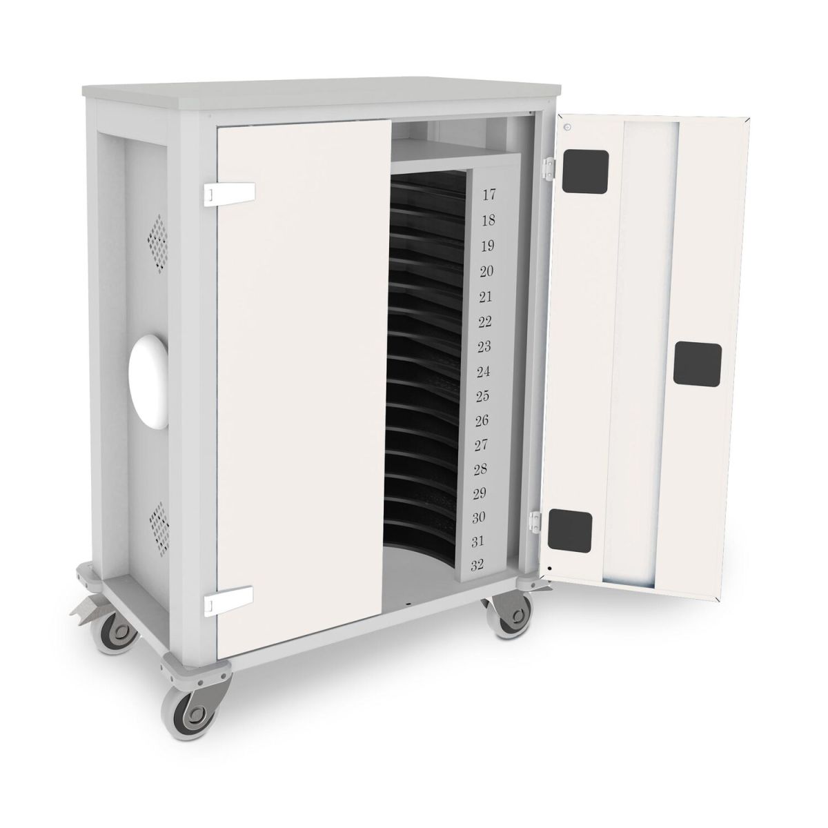 rotstahl Tabletwagen Power für 32 Tablets mit lichtgrauem Korpus + Access Point 73x44x105 cm (BxTxH); weiß