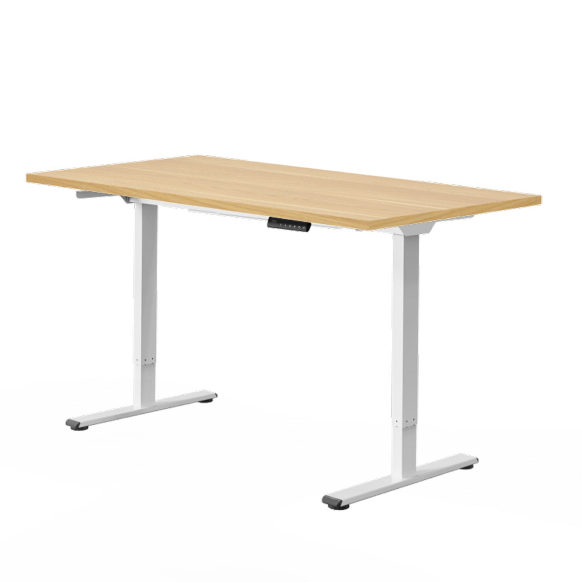 FlexiSpot Höhenverstellbarer Schreibtisch Kohlenstoffstahlrahmen; 148x86.8x5.9 cm (LxBxH); ahorn/weiß; rechteckig