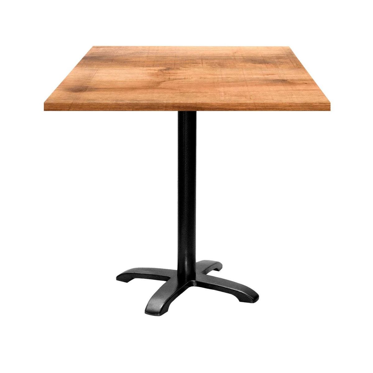 RestooTab Tisch Bazila quadratisch - Dekor Holz 70x70x74 cm (LxBxH); Platte eiche/braun, Gestell schwarz; quadratisch