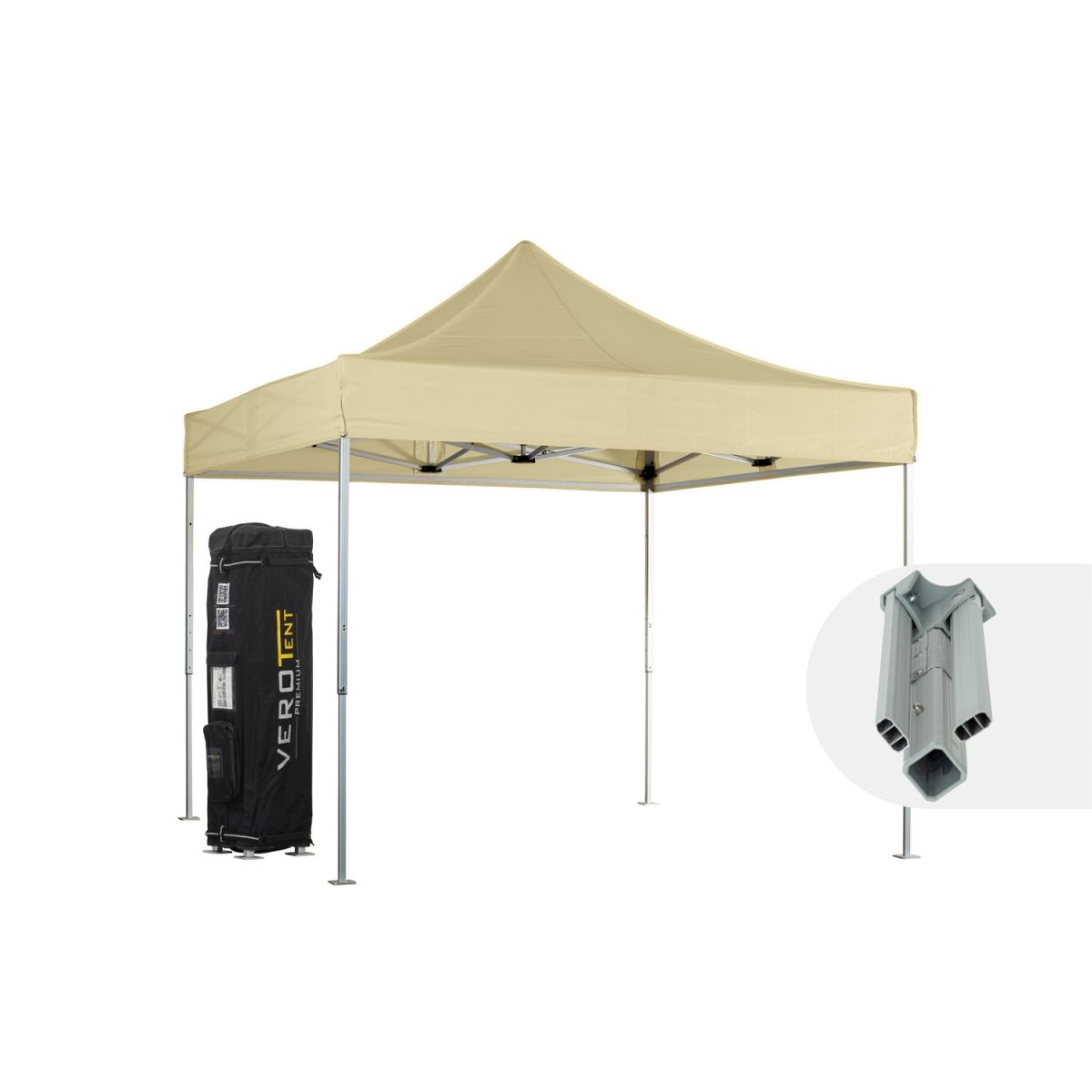 VeroTENT VeroTENT Faltpavillon 3x3m Classic mit Dach 300x300x330 cm (LxBxH); beige