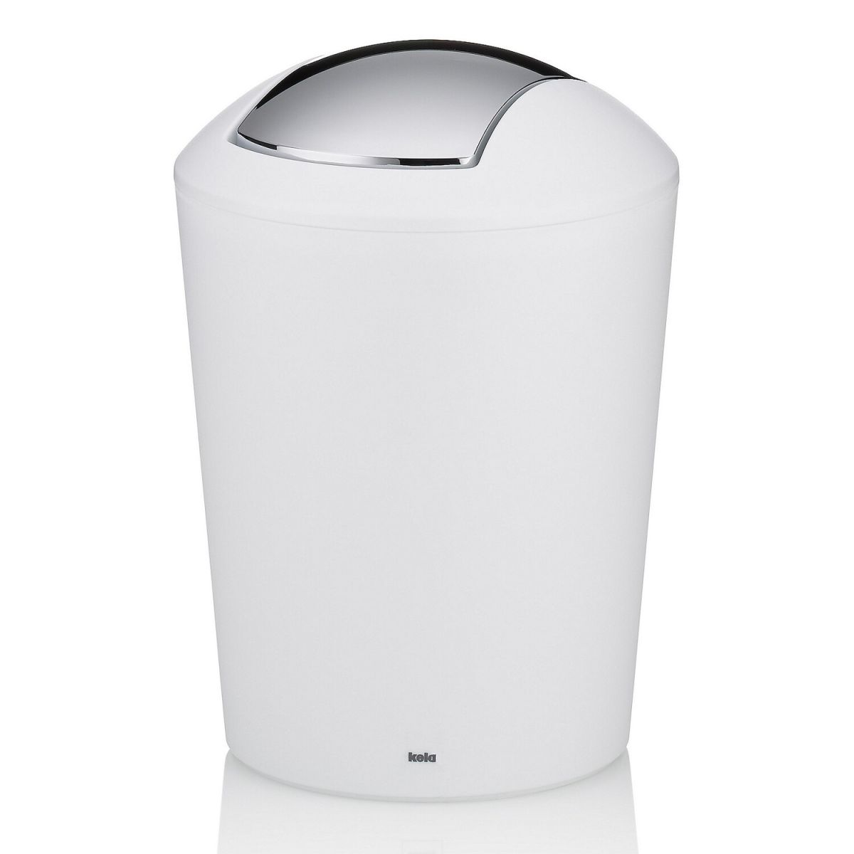 Pattumiera con coperchio a ribalta Marta in plastica kela; 1700 ml, 15x21 cm (ØxH); bianco
