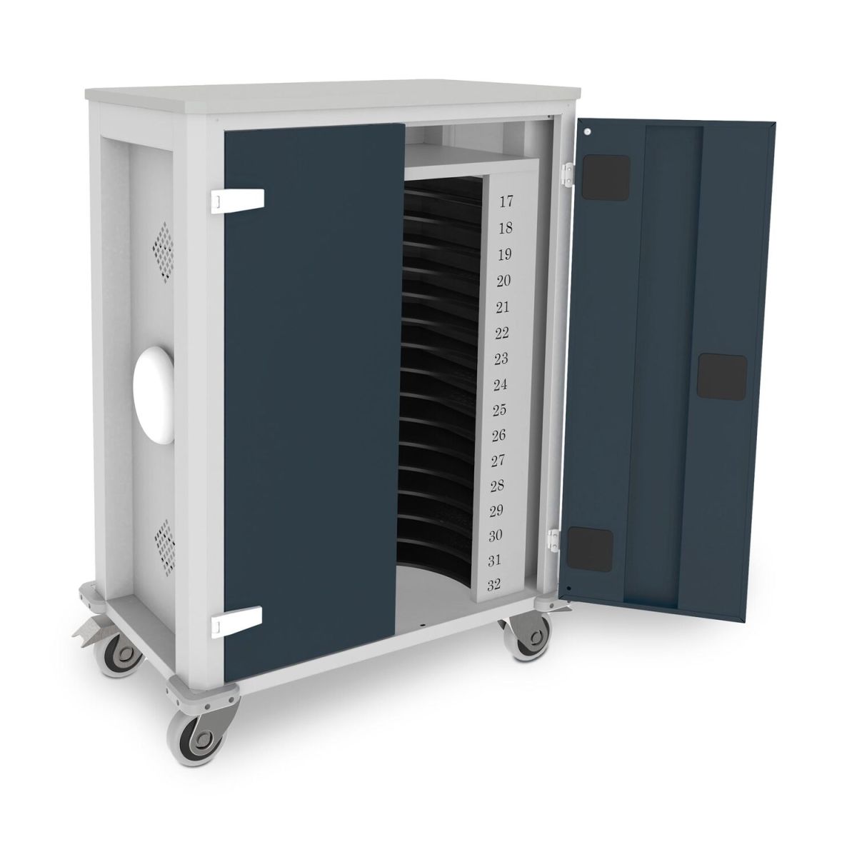 rotstahl Tabletwagen Power für 32 Tablets mit lichtgrauem Korpus + Access Point 73x44x105 cm (BxTxH); anthrazit