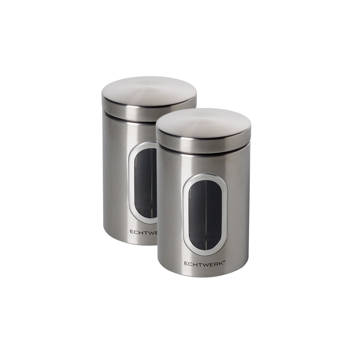 ECHTWERK Vorratsdosen 1.4 l, 18x11x18 cm (LxBxH); silber; zylinderförmig; 2 Stück / Pack