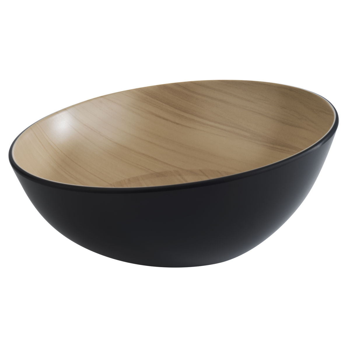 APS Schale FRIDA, Melamin, rund 1600 ml, 25x25x25x11 cm (LxBxØxH); beige/schwarz; rund