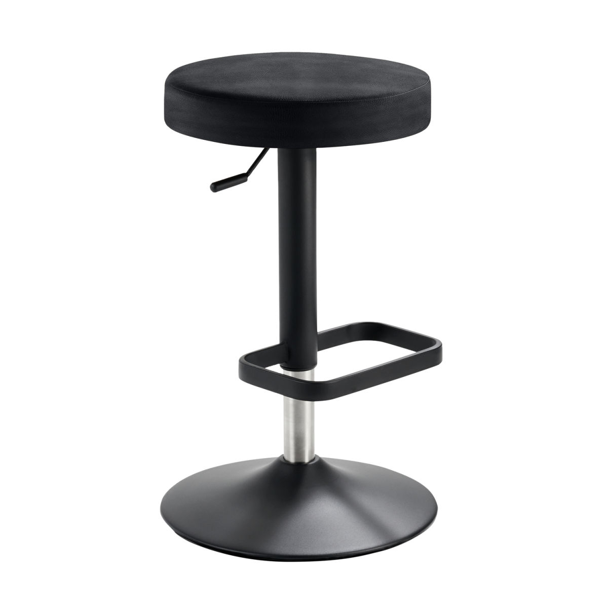 Mayer Sitzmöbel Barhocker Tresenhocker Tellersitz, höhenverstellbar, Mikrofaser in Lederoptik 44x44x55 cm (BxTxH); Sitz anthrazit, Gestell schwarz