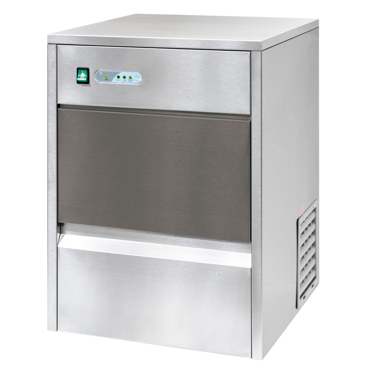 Stalgast Edelstahl Eiswürfelbereiter für Hohlwürfel 26kg/24h 42x65.5x52.8 cm (BxHxT); silber