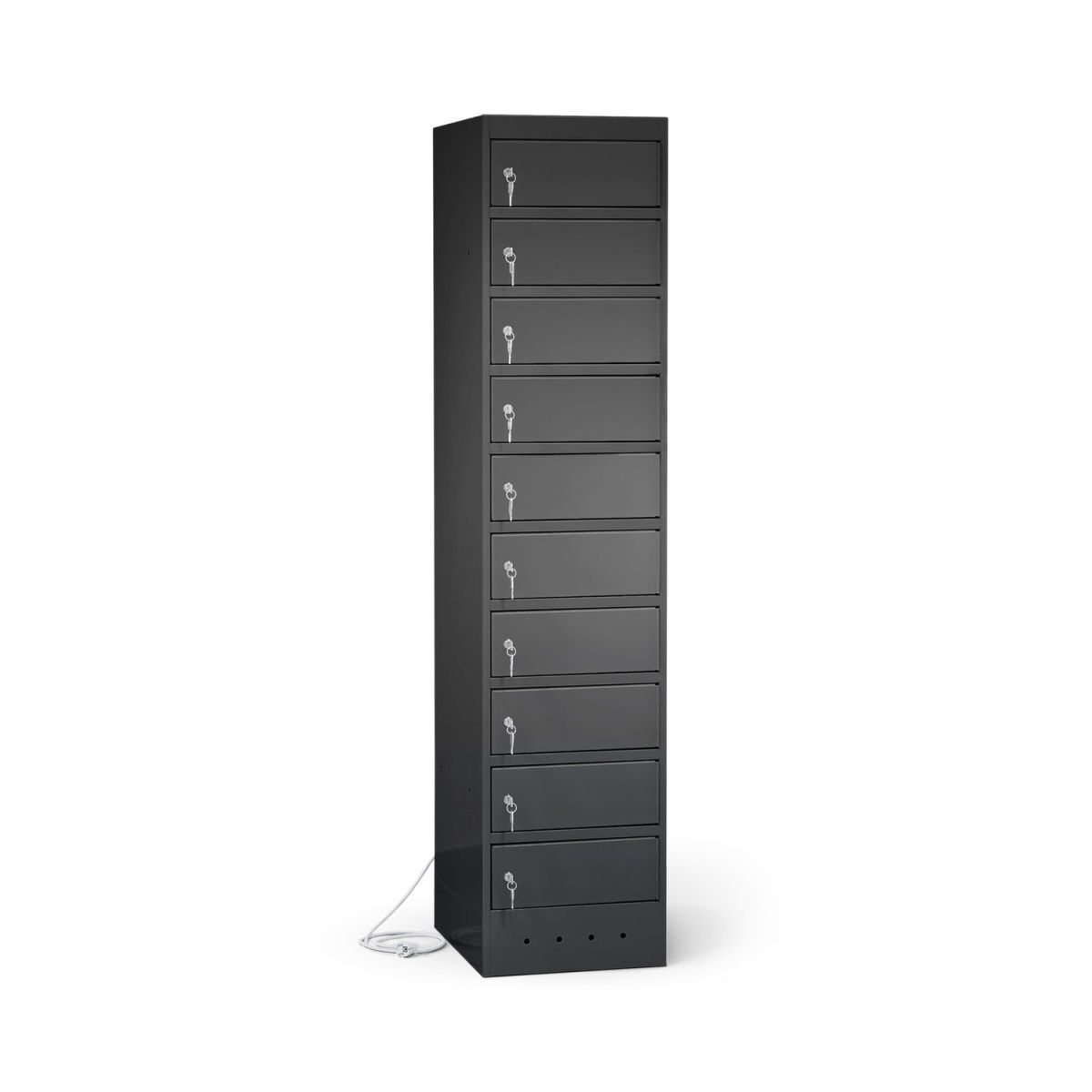 rotstahl Laptopschrank 10 Fächer mit anthrazitgrauem Korpus 40x180 cm (BxH); anthrazit