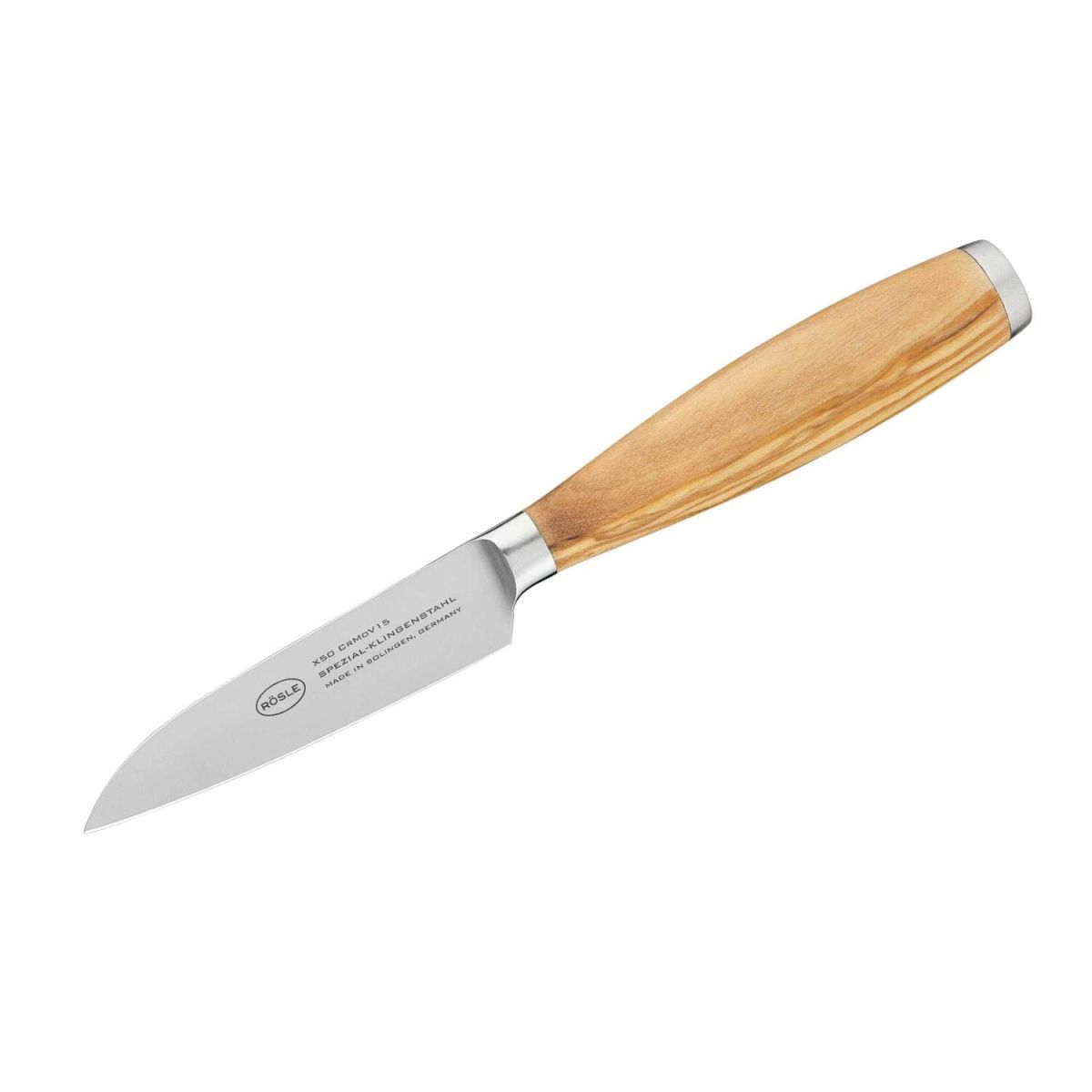 RÖSLE Gemüsemesser 9 cm Klingenlänge 9 cm, 20 cm (L); silber/braun