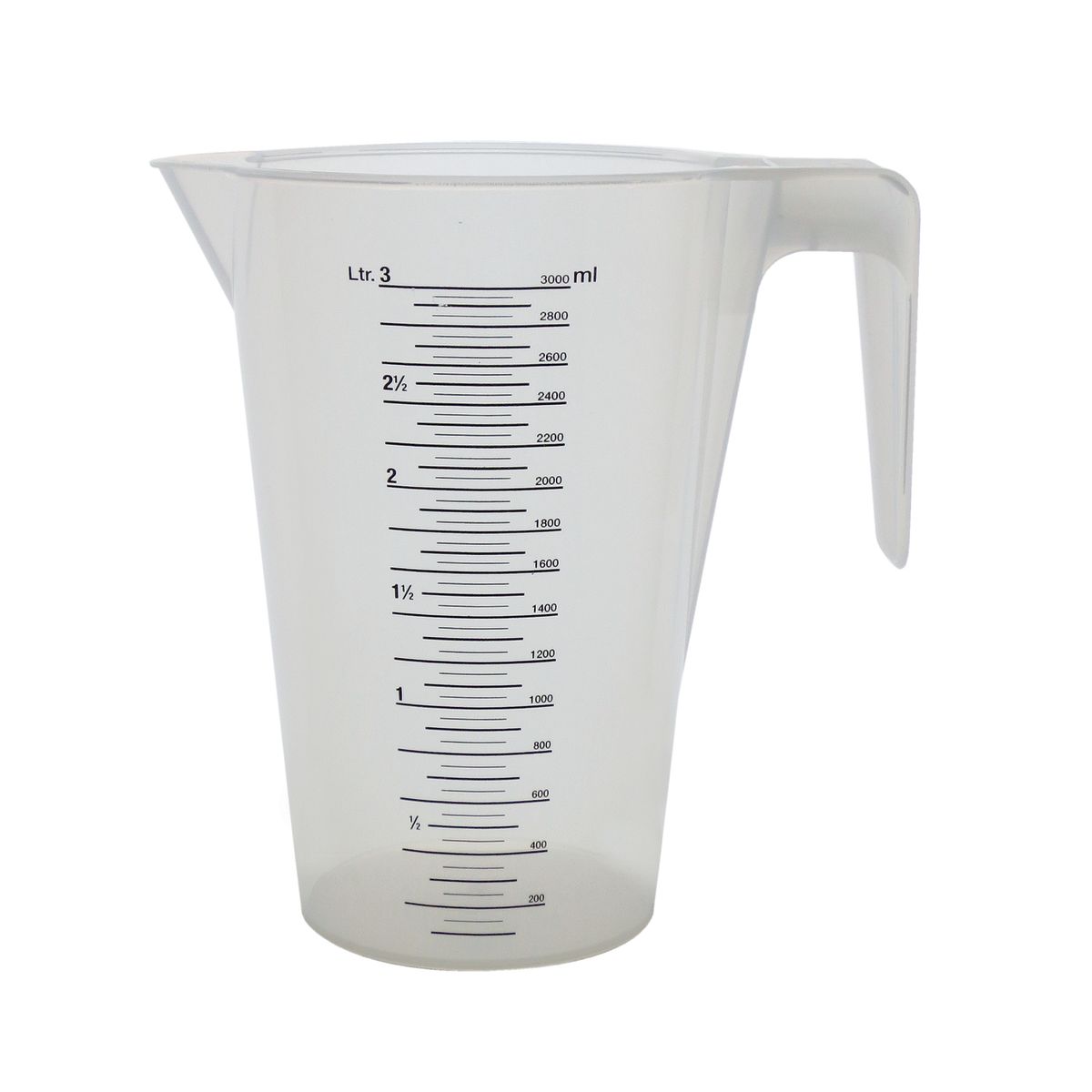 Schneider Messbecher mit schwarzer Skala 3000 ml; natur