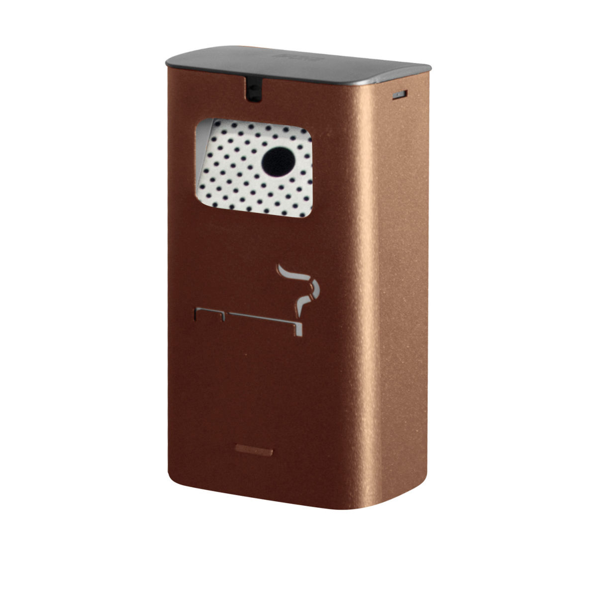 STIL CASA Stil Casa Wandaschenbecher, lackierter Stahl, 17,5x10,5xh. 34 cm, Innenbehälter, abschließbar, Wandmontage, Corten. 12x34 cm (BxH); rostbraun; rechteckig