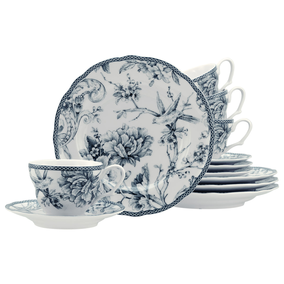 CreaTable Adelaide - Kaffeeservice 12-tlg; blau; 12 Stück / Stück