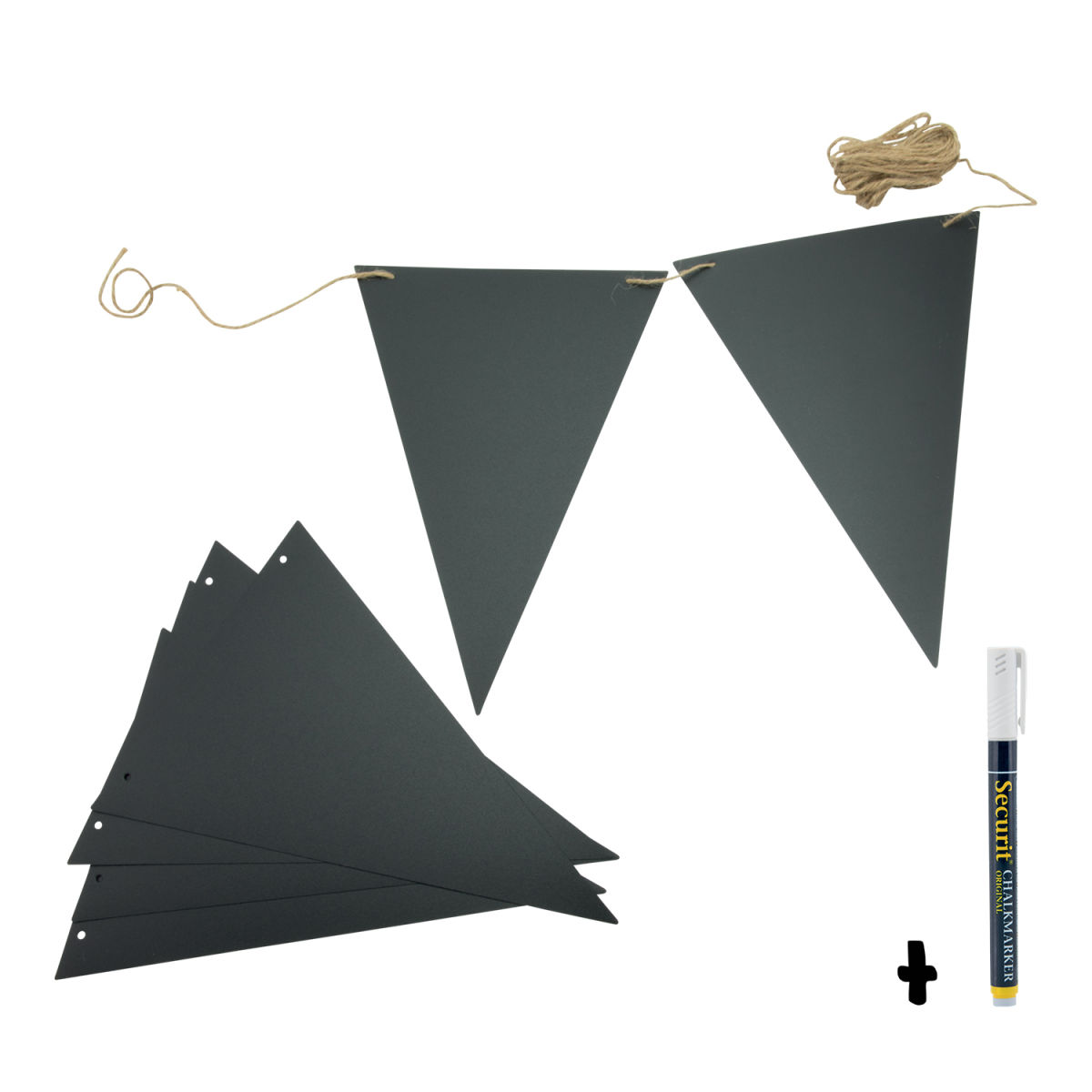 Lavagna da parete - Silhouette Bandiera (14 pezzi) - Pennarello a gesso e kit velcro per fissaggio a parete inclusi - Fine serie Securit; 14.5x20.5 cm (LxH); nero