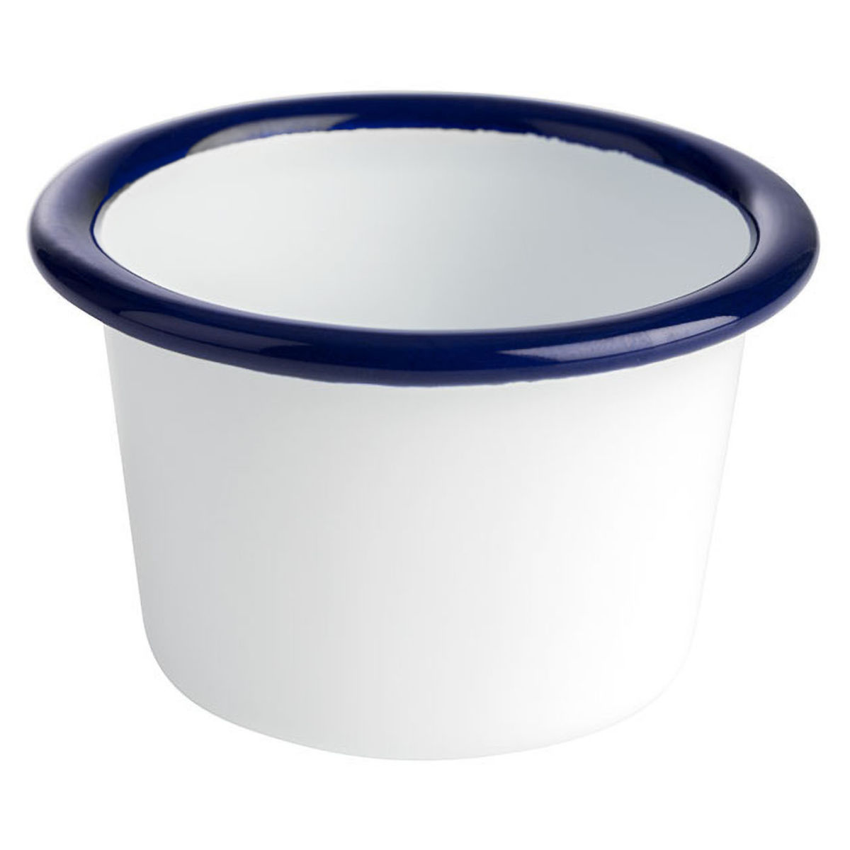 APS Schale ENAMELWARE, emailliertes Stahlblech, rund 80 ml, 7x7x7x4.5 cm (LxBxØxH); weiß/blau; rund; 12 Stück / Pack